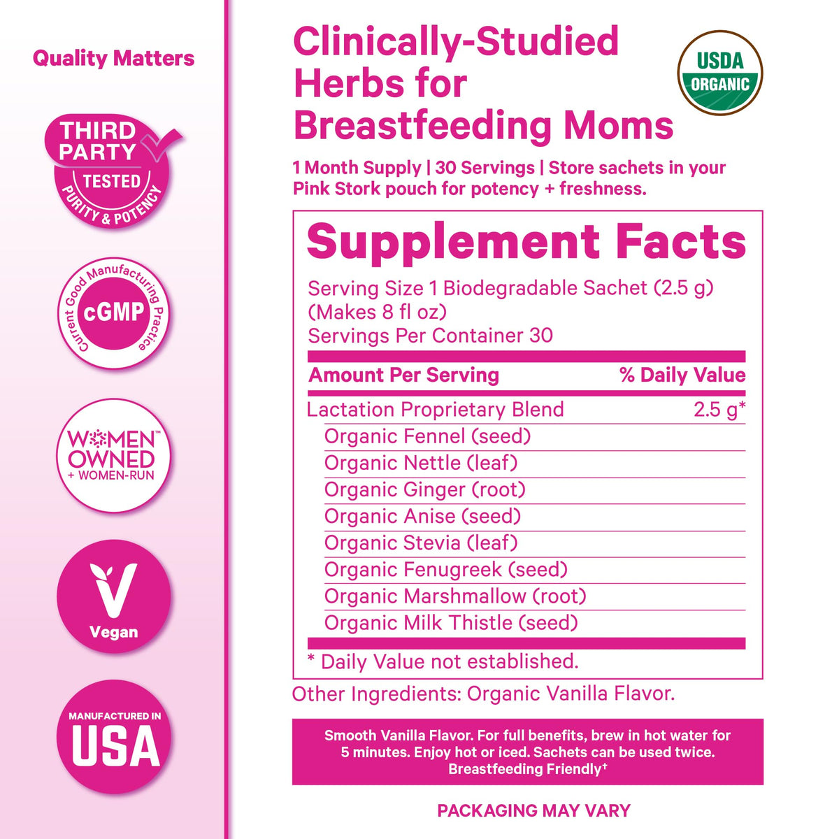 Pink Stork Lactation Tea mom with baby suggests daily nursing ritual.