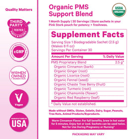 Pink Stork PMS Tea infuser steeping shows easy brewing for daily self-care.