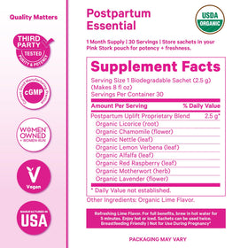 Pink Stork Postpartum Uplift Tea iced pitcher for refreshing postpartum option.
