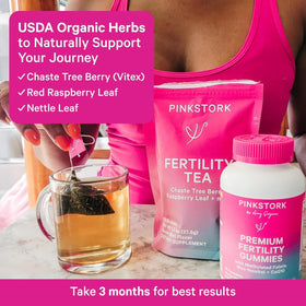 Pink Stork Tea sachet close-up showcases natural, caffeine-free aroma