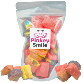 PinkeySmile Fruity Twist Crunch bag closeup showing resealable packaging for freshness