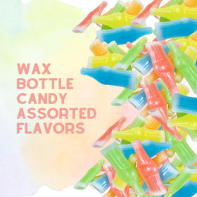 Pinkey Smile wax bottle candy colors on display for candy buffets and gifts