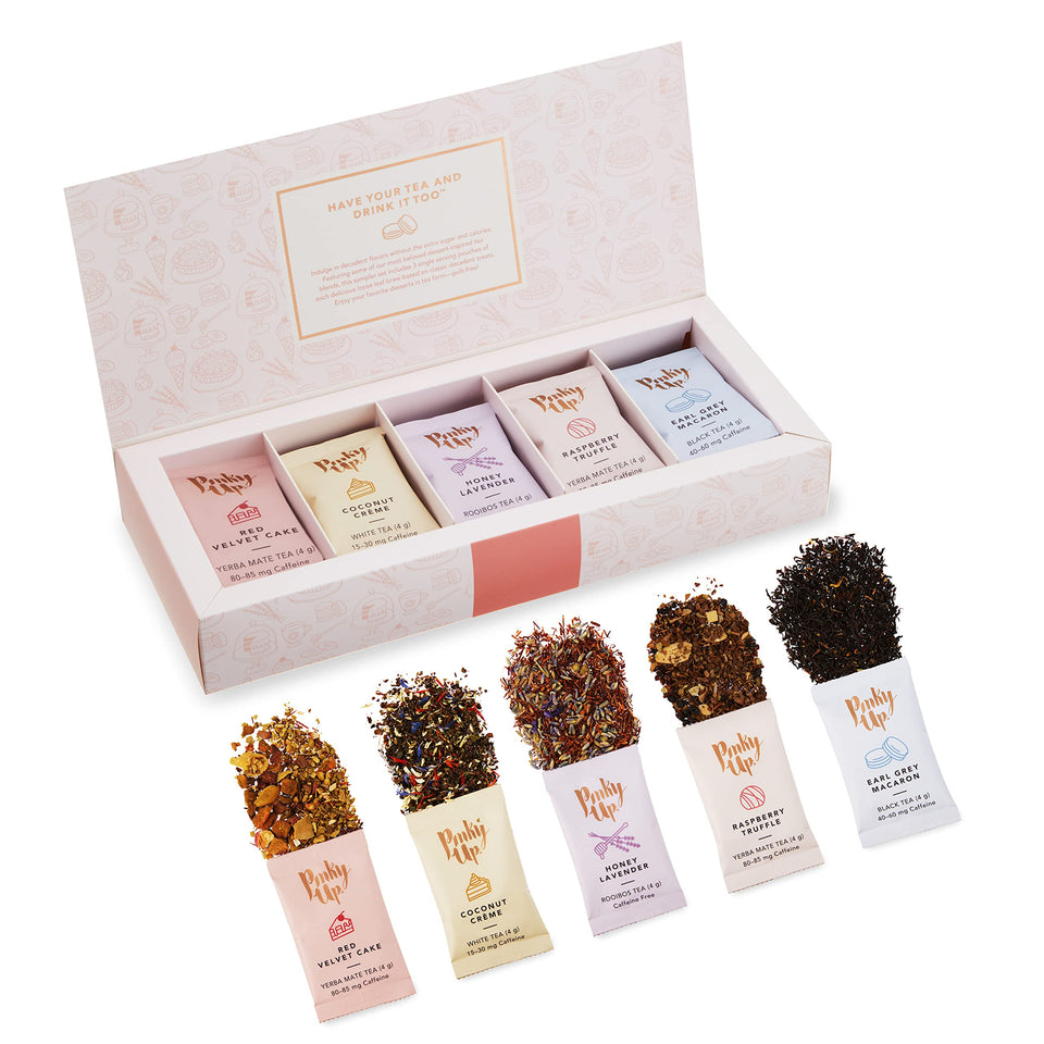 Pinky Up Red Velvet Cake tea pouch with rich aroma for dessert-inspired sipping