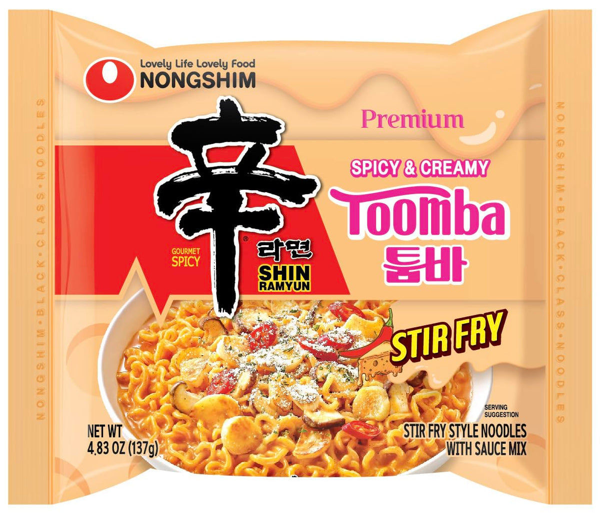 Pinstar Premium Shin Ramyun Red image emphasizing extra fiery spice