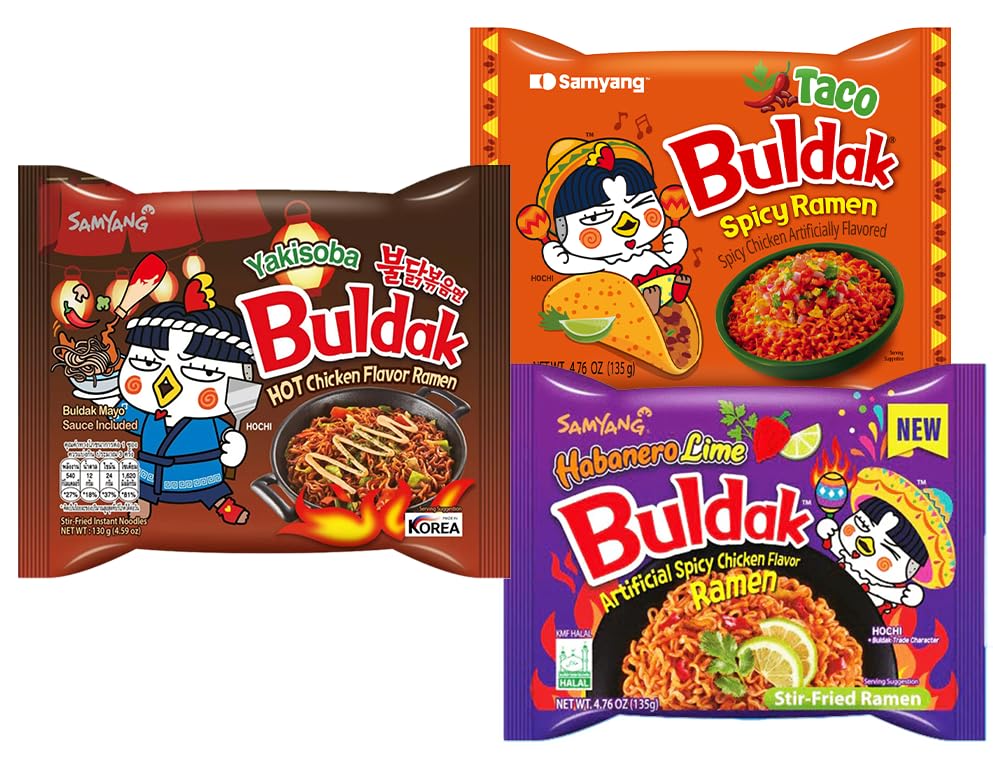 Pinstar Premium Samyang Habanero Lime ramen for bright heat.