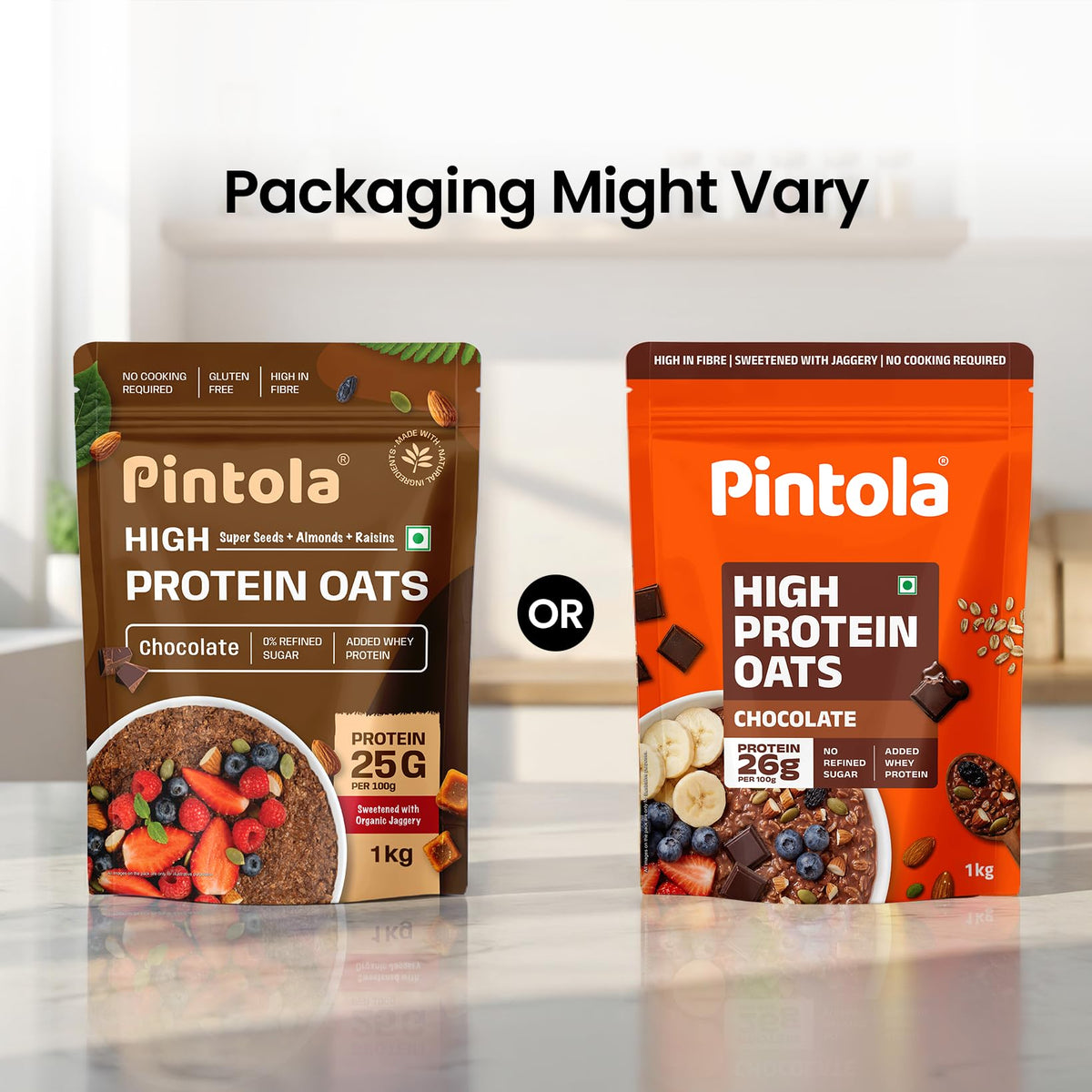Pintola Oats Dark Chocolate porridge bowl showing cozy breakfast scene.