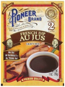 Pioneer Gravy Mix French Au Jus 1oz pack6 enhances roast dinners.
