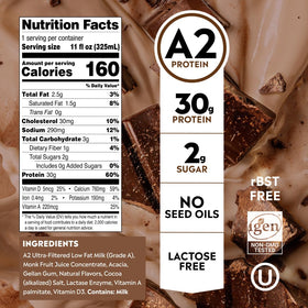 Pioneer Pastures A2 milkshake chocolate pour highlights smooth texture for quick meals