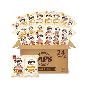 Pipcorn cheddar cheese balls 1oz bag for on-the-go savory snacking.