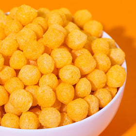 Pipcorn cheddar cheese balls individually wrapped for easy lunches.