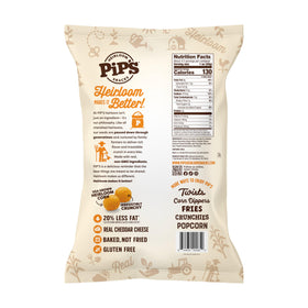 Close cheddar detail highlighting real cheese in Pip's Heirloom Balls.