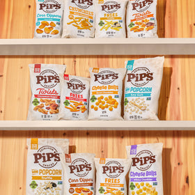 Pipcorn Heirloom mini popcorn kernels label highlighting non-GMO, vegan, gluten-free status.