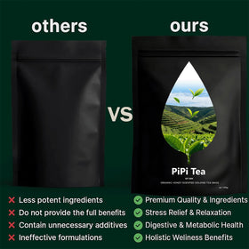 Pipi Tea box with 25 biodegradable bags for daily use.