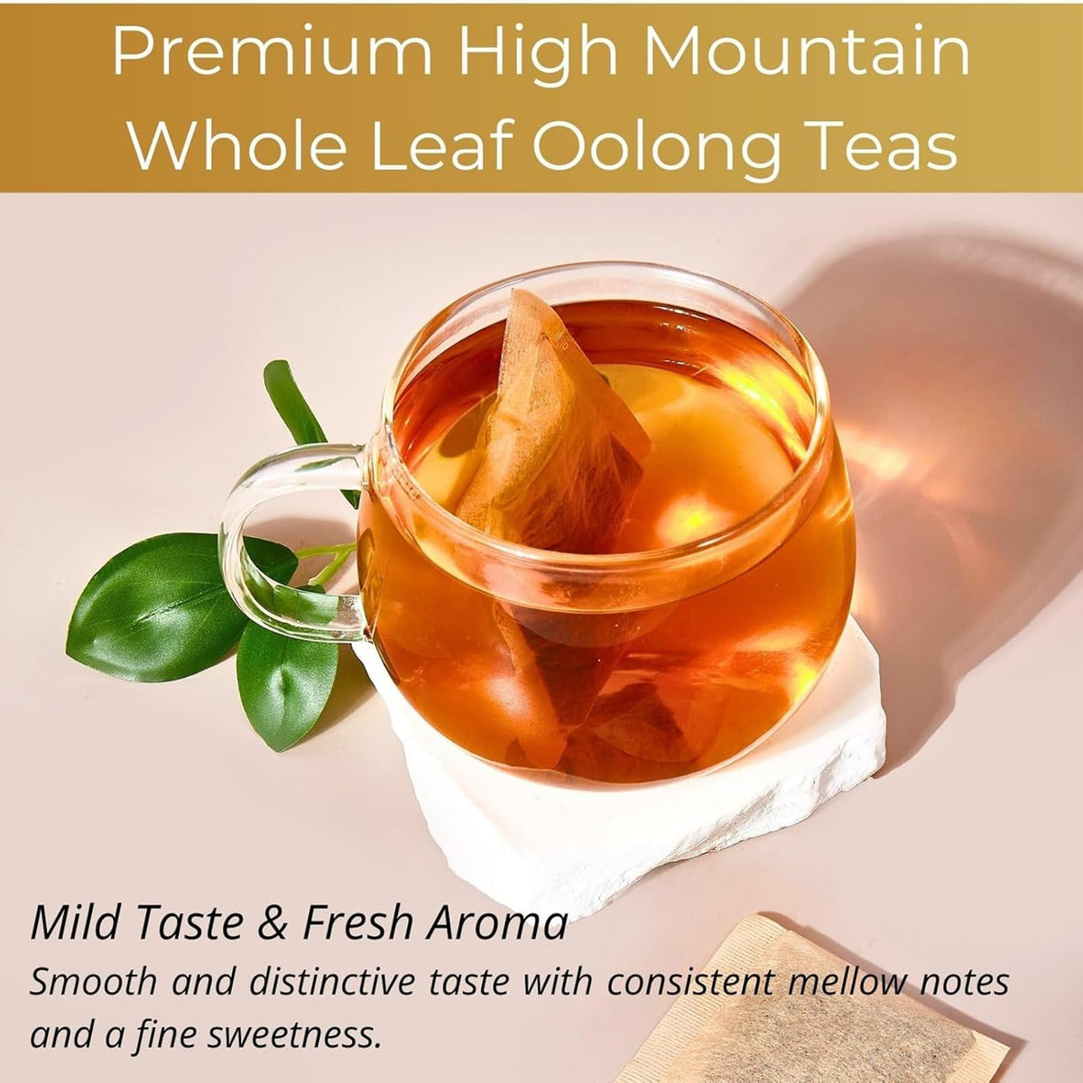 Brewed Pipi Tea Oolong cup steaming with warm, balanced color