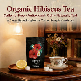 PIPI TEA hibiscus tea bags iced, bright ruby infusion with tart finish