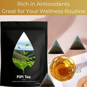 Pipi Tea honeyed floral aroma inviting a calming tea ritual