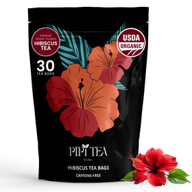 PiPi Tea Organic Hibiscus Tea Bag shows caffeine-free daily refreshment