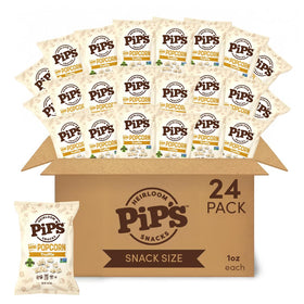 Pip's Heirloom Truffle Mini Popcorn in a bag, savory on-the-go snack.