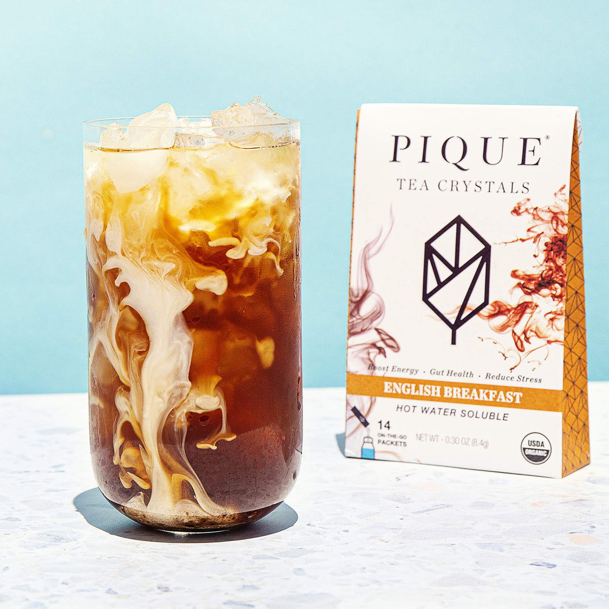 PIQUE English Breakfast Tea Crystals packet-dispense for quick cup prep