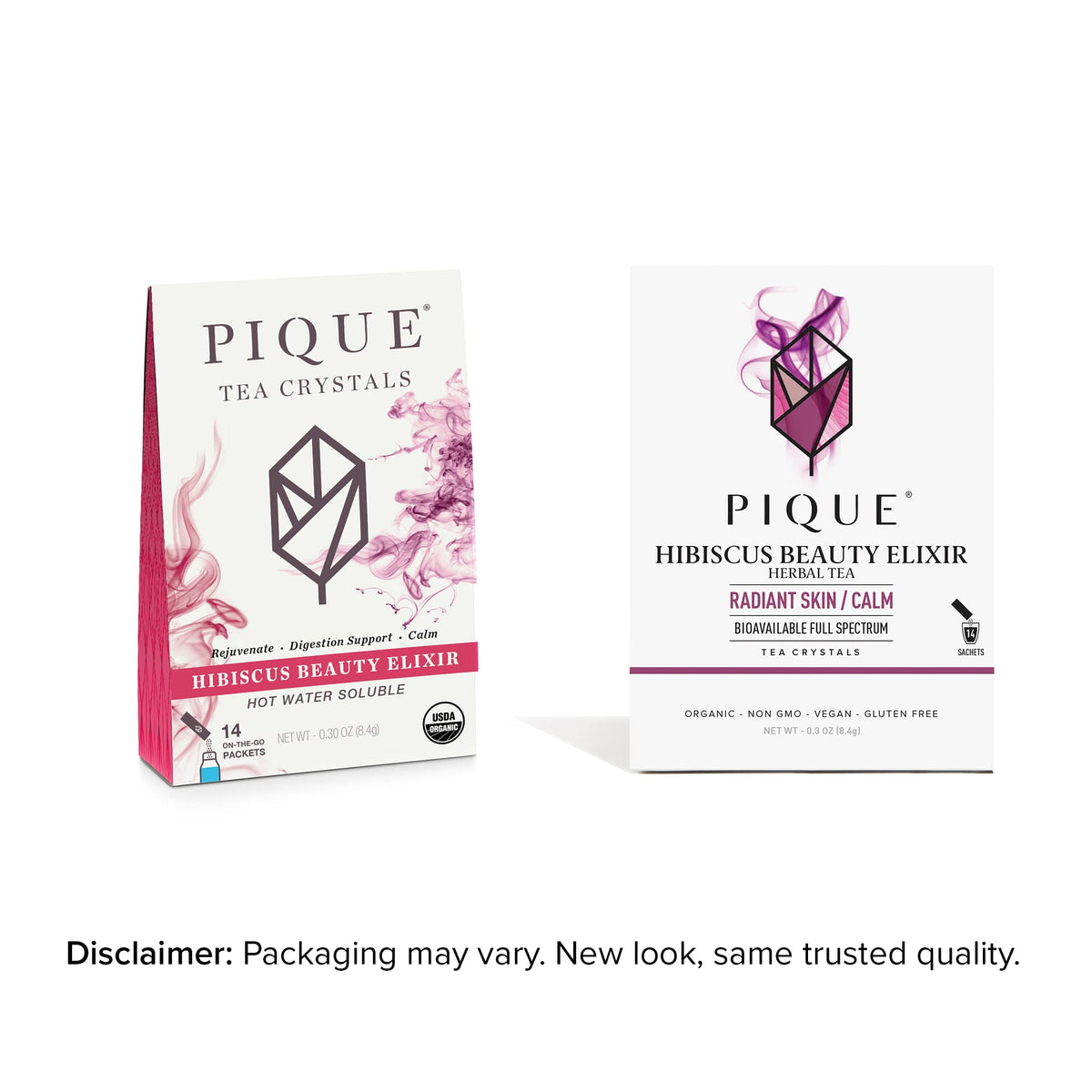 PIQUE Hibiscus Tea Crystals dissolving in hot water for quick ritual