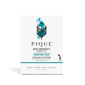 PIQUE Organic Mint Tea Crystals pack with crisp spearmint aroma supports digestive comfort