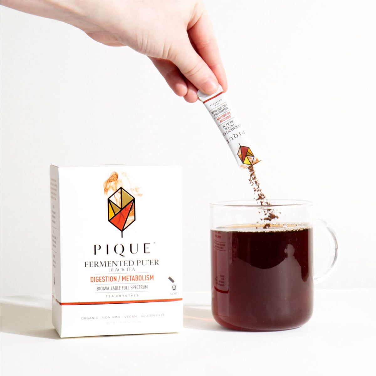 PIQUE Pu'er tea cup serve displays bold, robust cup perfect for morning ritual.