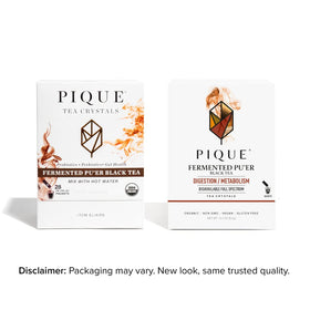 PIQUE Tea crystals closeup highlights concentrated flavor and antioxidant-rich infusion.