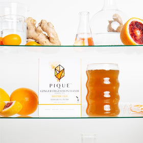 PIQUE tea crystals shown for concentrated antioxidants and quick steeping.
