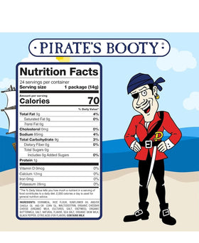 Generic Pirate Booty aged cheddar seasoning close-up with golden crust