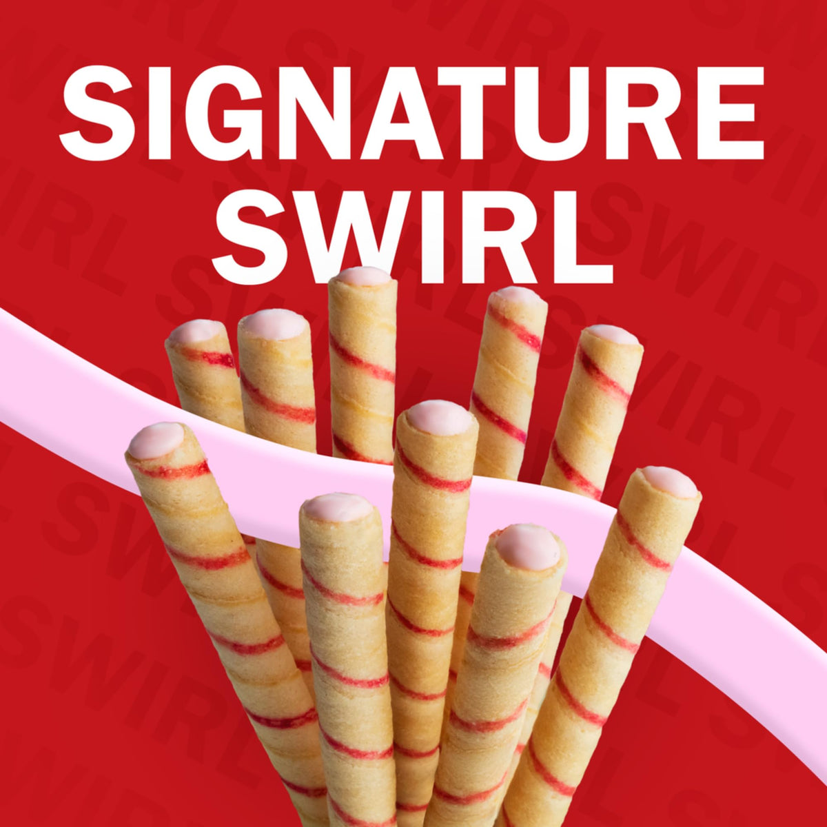 Close-up of Pirouline cream-filled wafers showing the rich crème center.