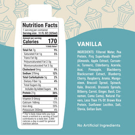 Pirq vanilla protein shake bottle emphasizes convenient dairy-free protein on the move.