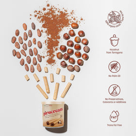 Slice of Pirucream chocolate hazelnut cream on wafer