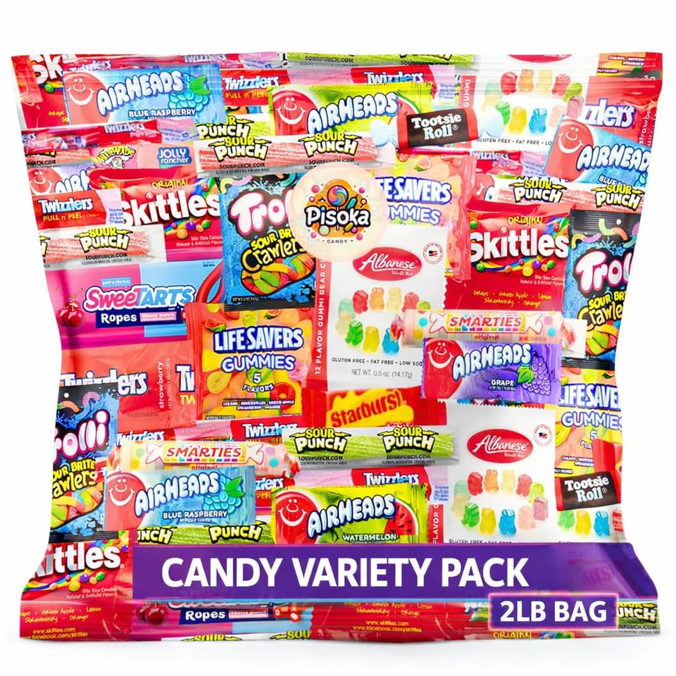 Pisoka Assorted Candy Mix 2lb bag ready for parties and shared snacking.