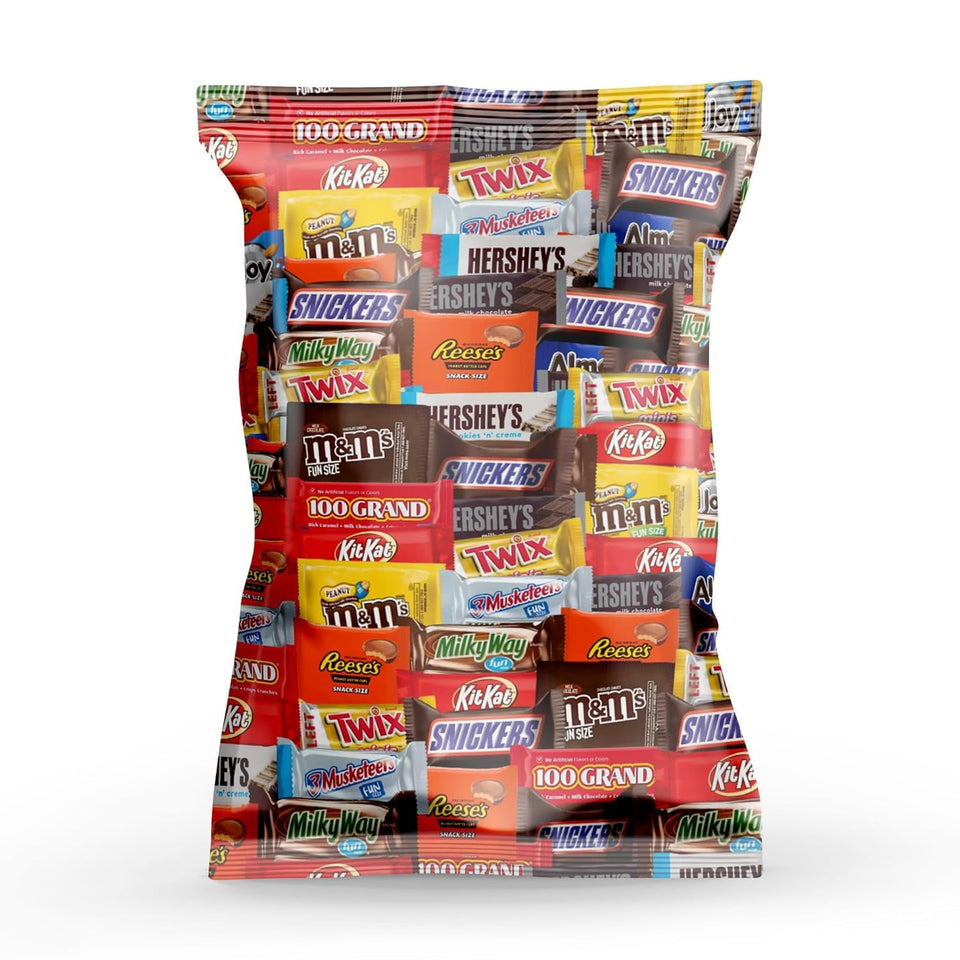 Pisoka assorted fun-size chocolate candies in bulk 2 lb pack, ideal for parties and gifting