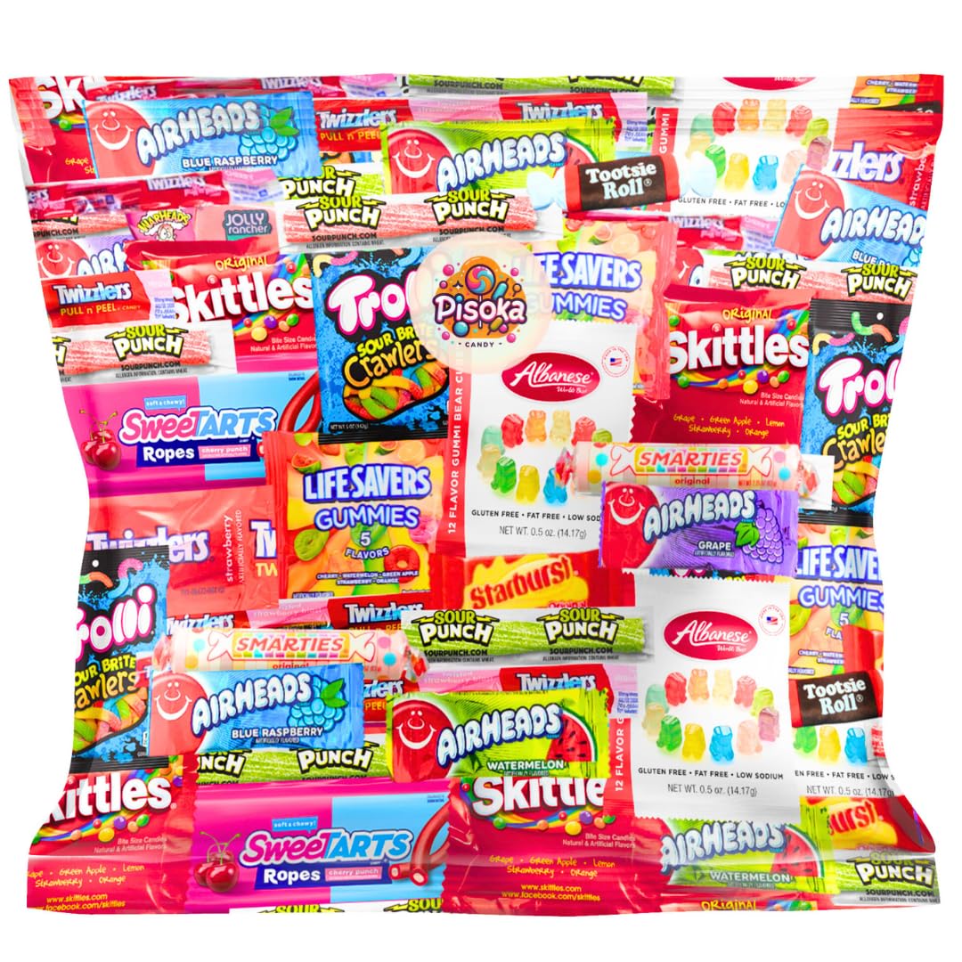 Pisoka Gummies, Sour Candies, and Chewy Treats: great for celebrations and sharing.
