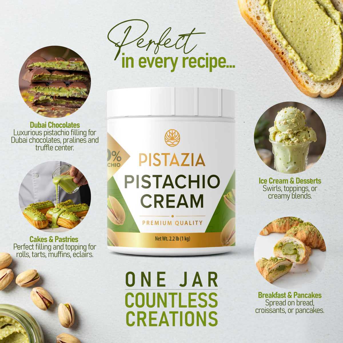 Pistazia 1kg packaging emphasizes hygienic production and freshness