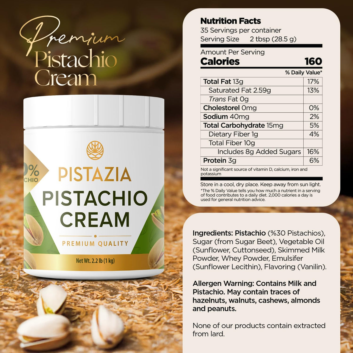 Pistazia Pistachio Butter scoop highlights smooth spread for baking