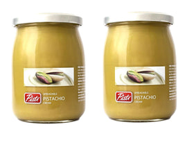 Pistì pistachio cream jar open showing creamy spread for toast