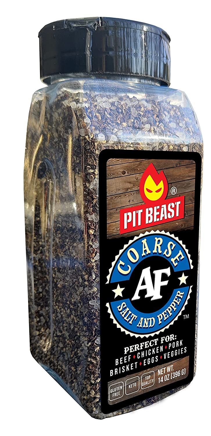 Pit Beast Coarse AF Salt and Pepper bark on steak for bold crust.