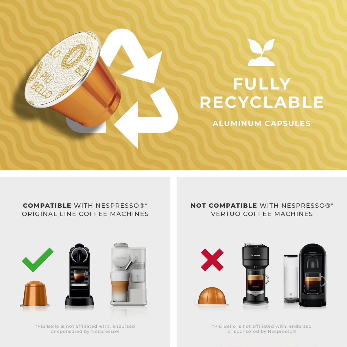PIU BELLO Kosher-certified coffee seal signals quality and trust