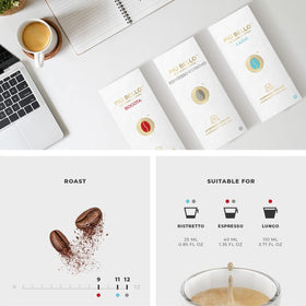 PIU BELLO Bogota flavor capsules highlighting bold Colombian Arabica notes.