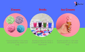 Pixie Dust cake decorating plate with colorful frosting swirls.