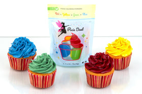 Pixie Dust green powder jar for natural color pops in frosting.