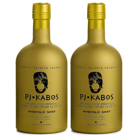 P.J. KABOS Family Reserve Organic olive oil bottle with ultra-phenolic richness for finishing dishes.