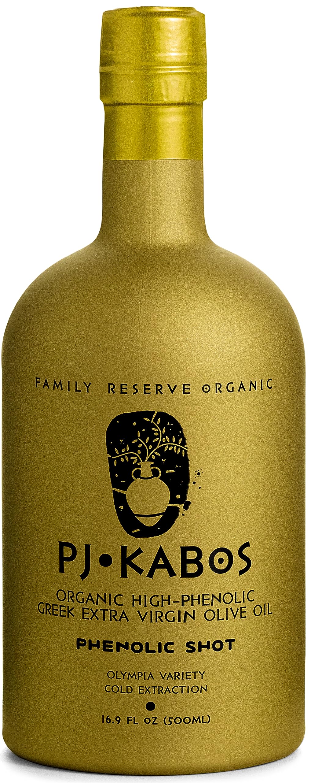 P.J. KABOS Fresh Harvest bottle close-up showing rich phenolic profile for bold flavor