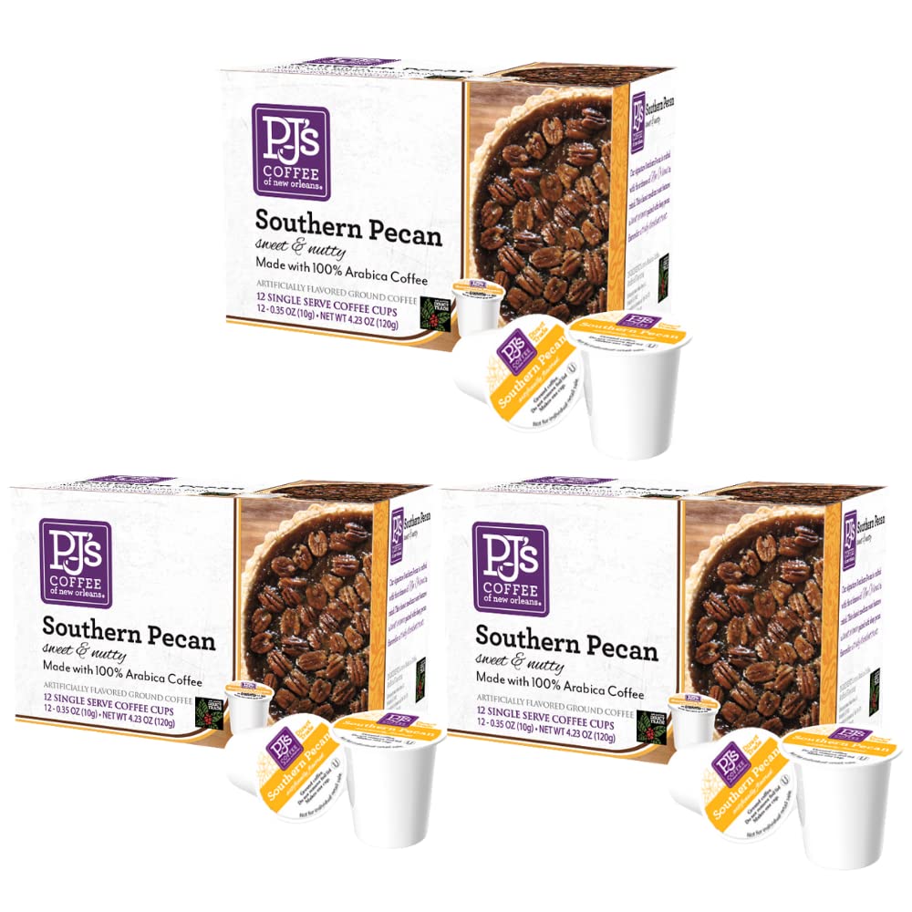 PJ's Coffee Southern Pecan single-serve cup pack for quick mornings