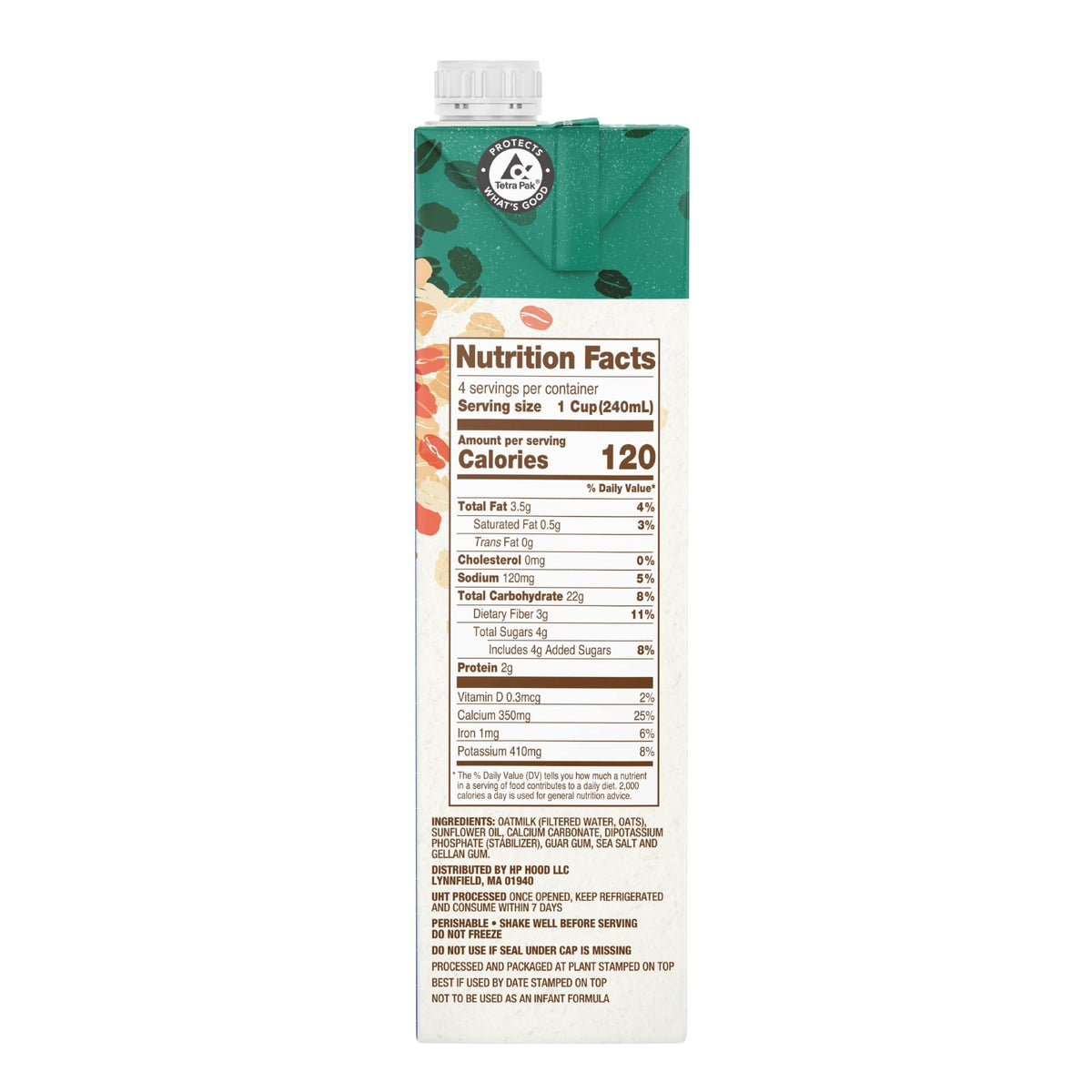 Planet Oat Oatmilk six-pack of 32 oz bottles on the kitchen counter