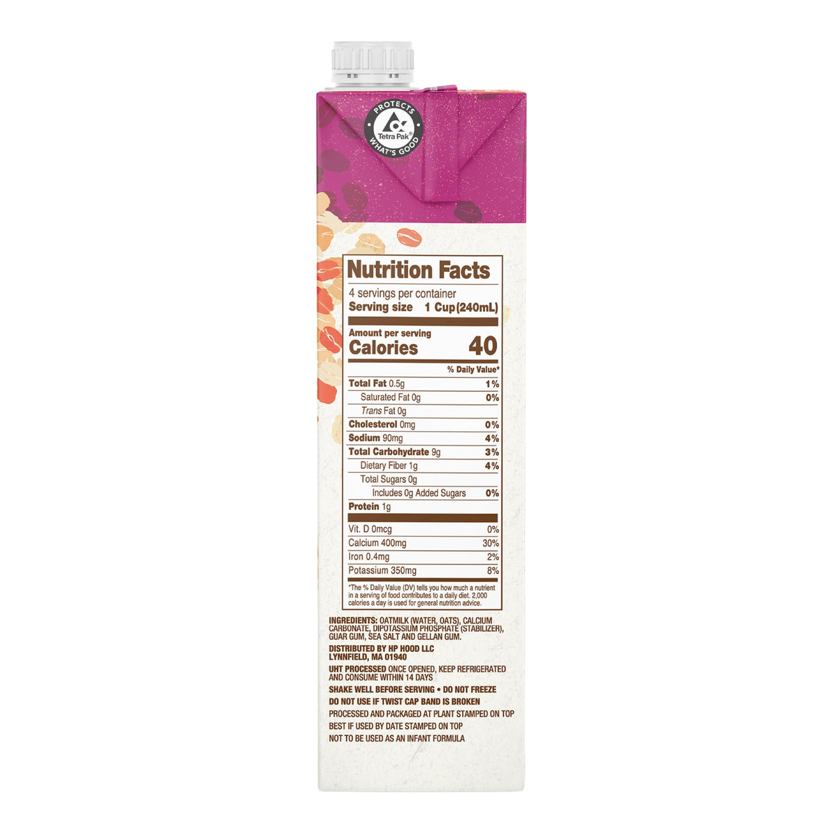 Planet Oat Unsweetened Original glass with cereal and milk alternative