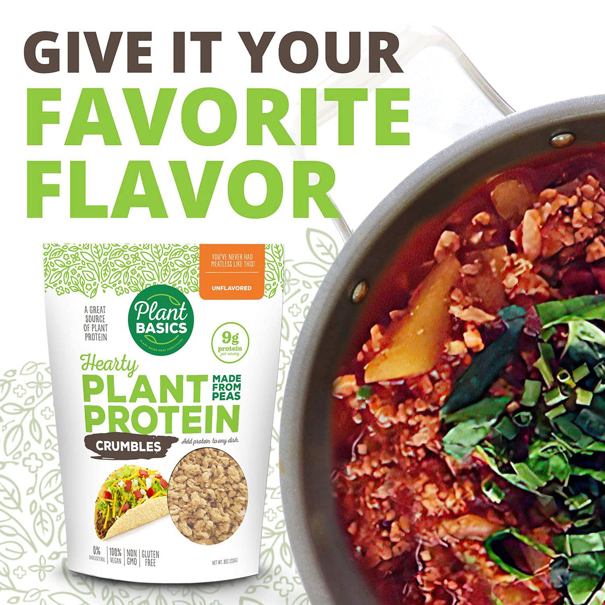 Plant Basics Chili casseroles with crumbles create hearty, protein-packed meals.