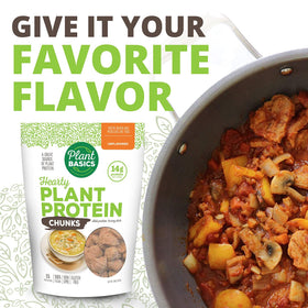Plant Basics chunks stir-fried with vegetables for balanced meals